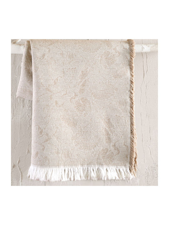Rythmos Peony Zweisitzer-Sofa Überwurf Jacquard 180x240cm Beige