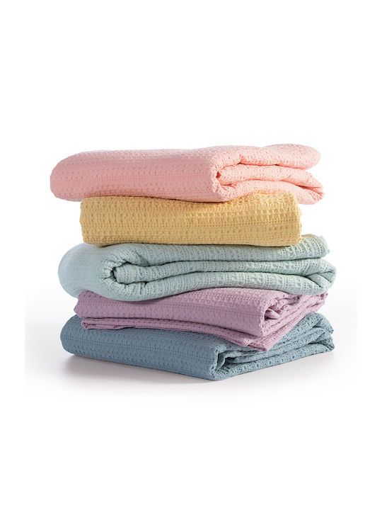 Nef-Nef Homeware Cool Pique Single Blanket 160x240cm Dusty Blue