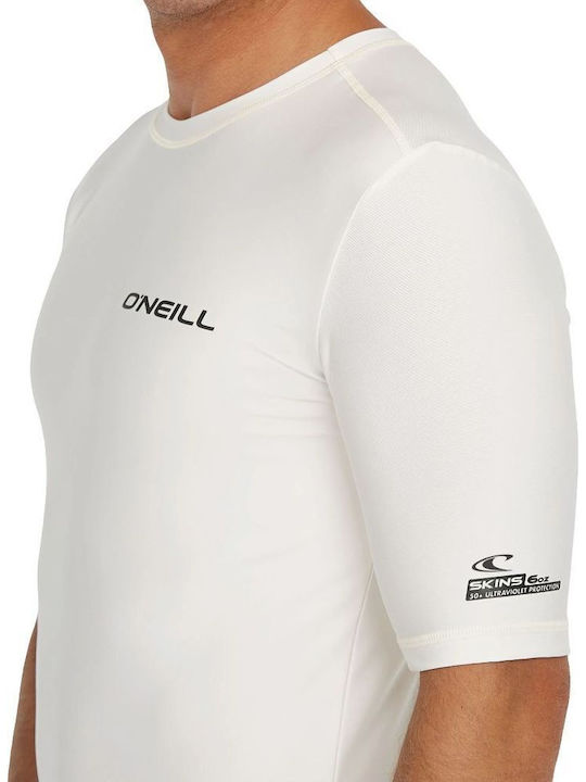 O'Neill Essential Skins S UPF 50+ Ανδρική Κοντομάνικη Αντηλιακή Μπλούζα Λευκή
