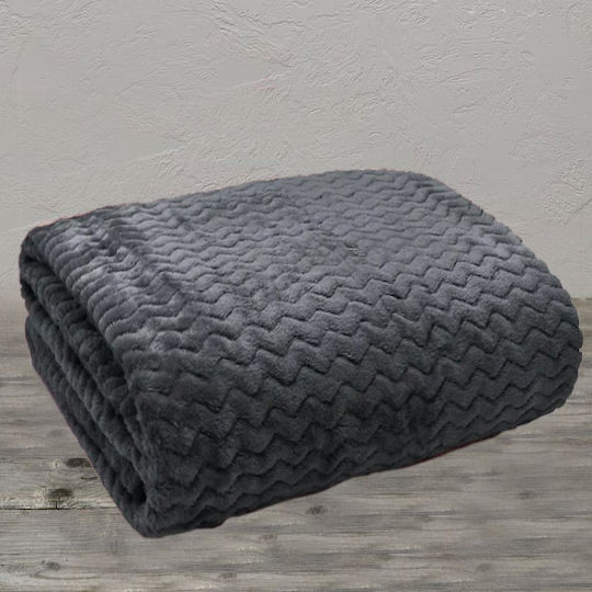 To megalo pazari Одеяло Полар Единично 160x220см Антрацит
