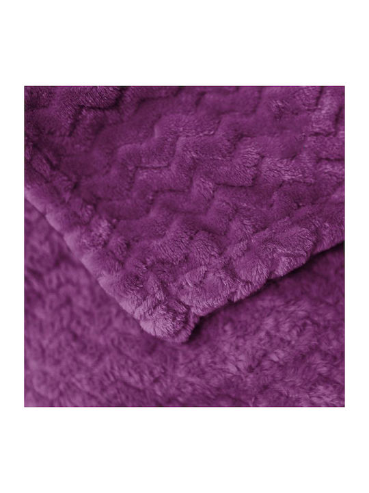 To megalo pazari Blanket Fleece Double 220x230cm Purple
