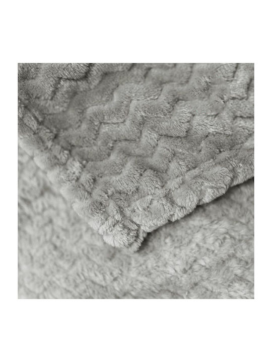 To megalo pazari Fleece Blanket Super Double 220x230cm Gray