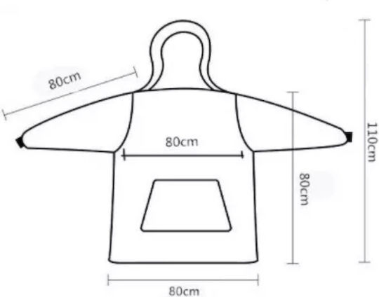Κουβέρτα Fleece με Μανίκια 80x80εκ. Κόκκινο