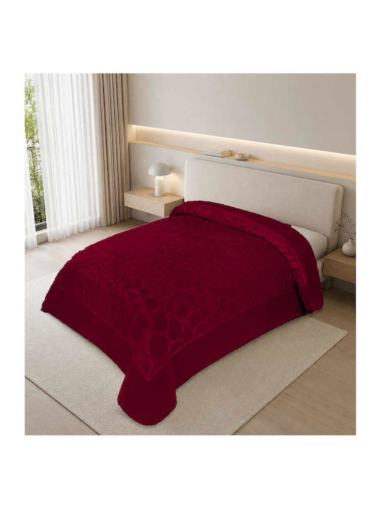 Linea Home Forza Pique Double Blanket 220x240cm Burgundy