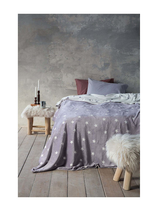Nima Stilla Κουβέρτα Fleece Υπέρδιπλη 220x240εκ. Γκρι