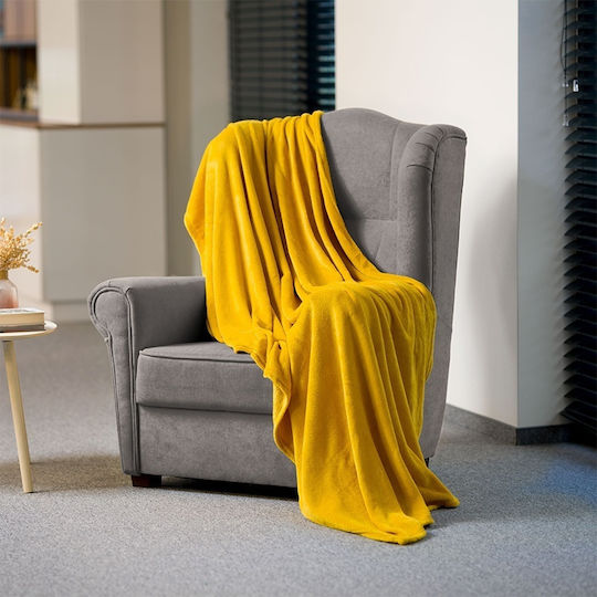 Teesa Fleece Blanket Single 150x200cm Yellow