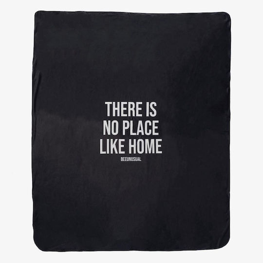 Bee. Unusual. There Is No Place Like Home Fleece Blanket Sofa 127x152cm White/Grey