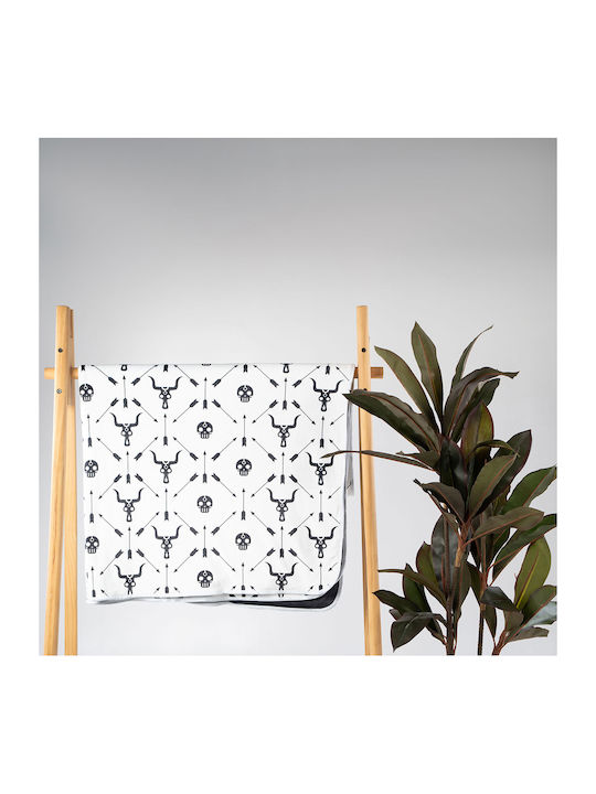 Bee. Unusual. There Is No Place Like Home Κουβέρτα Fleece Καναπέ 127x152εκ. White/Grey