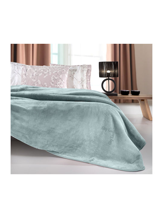 Guy Laroche Logo Velvet Blanket Single 160x220cm Indigo