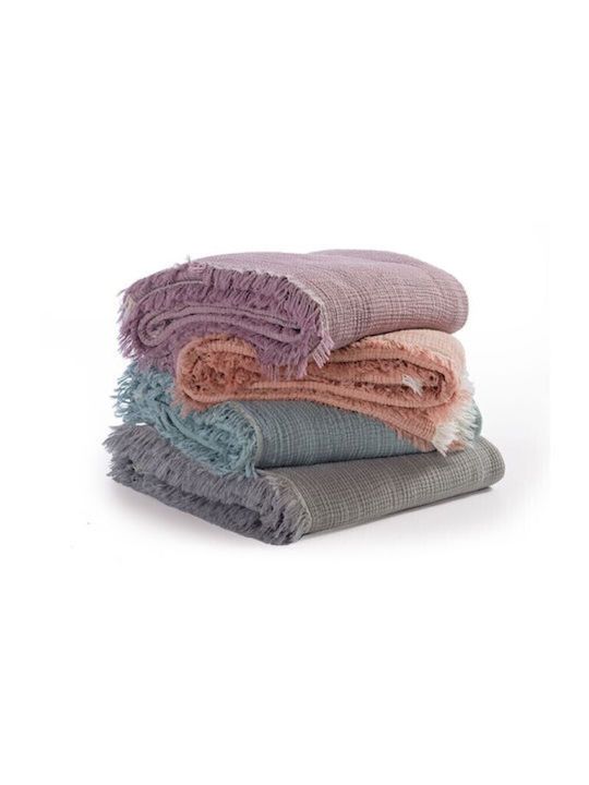 Nef-Nef Homeware Apollo Pătură Piqué Superdublă Cu Franjuri 230x240cm Violet