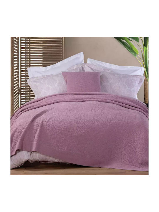 Nef-Nef Homeware Annita Pique Blanket Double 230x250cm Mauve