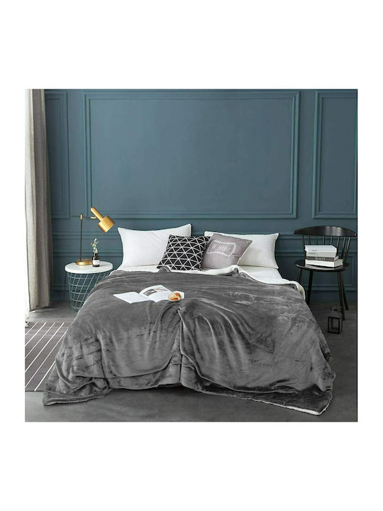 Ehome Sherpa Decke Übergröße 220x240cm Hellgrau PROV-Hellgrau