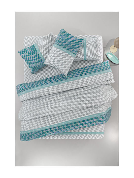 Guy Laroche Duvet Cover Set Cotton Queen with 2 Pillowcases 225x225 Status Petrol