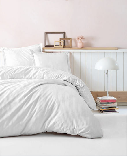 Cotton Box Σετ Διπλή 200x220cm Λευκή
