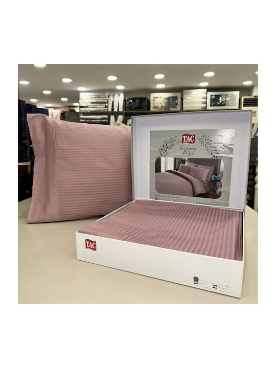 Tac Set Husă de Pilotă Dublă cu 4 Fețe de Pernă & 1 Cearsaf 200x220 Liliac