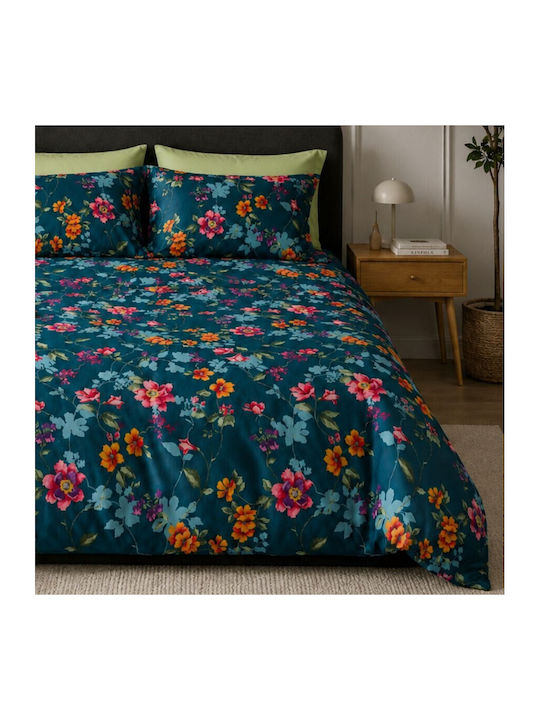 Class Home Collection Set Huse Pentru Pilote Duble Cu 4 Fețe De Pernă Și 1 Cearceaf 200x220cm Tonia Floral