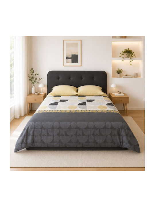 Cottonbox Set Huse Pentru Pilote 100% Bumbac 200x220cm Dublu Cu 2 Fețe De Pernă & 1 Cearceaf Bej