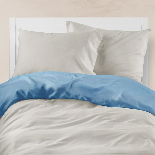 Borea Duvet Cover Cotton Single 160x240 Petrol-yellow
