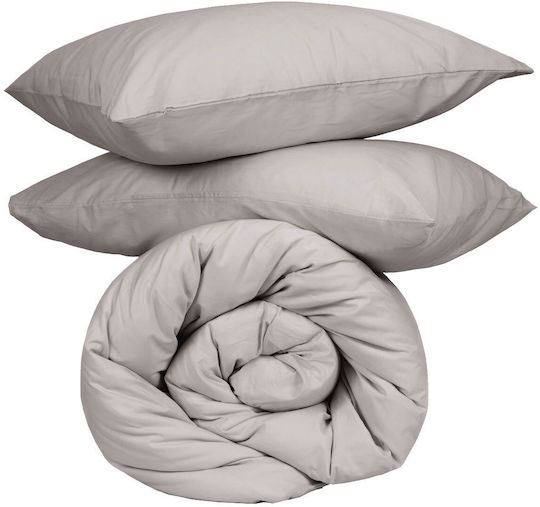 Sunshine Παπλωματοθήκη Βαμβακερή Μονή 170x250 Cotton Feelings 106 Light Grey