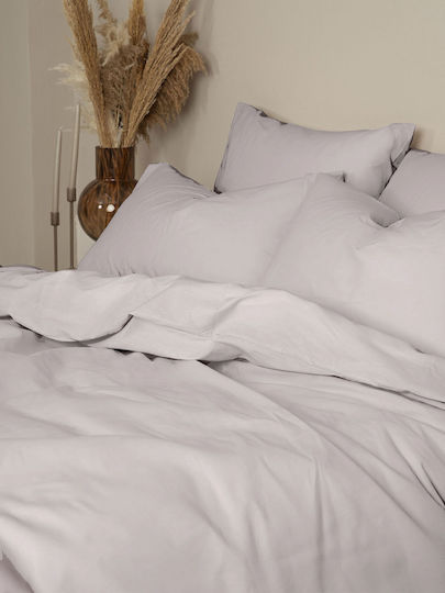 Sunshine Παπλωματοθήκη Βαμβακερή Μονή 170x250 Cotton Feelings 106 Light Grey