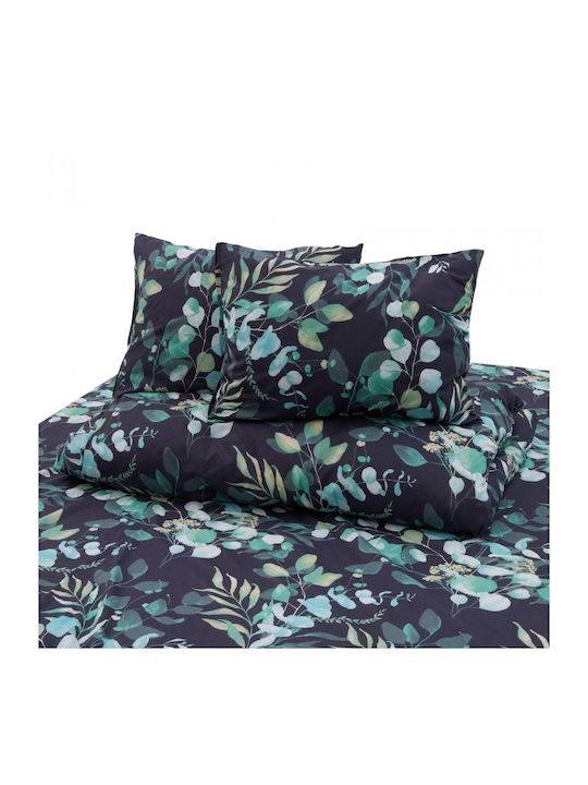 Vanora Duvet Cover Set Cotton Double with 2 Pillowcases & 1 Sheet 200x220 Jade