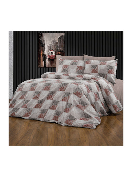 Dimcol Duvet Cover Single 160x240 Kleopatra 611 Red-black