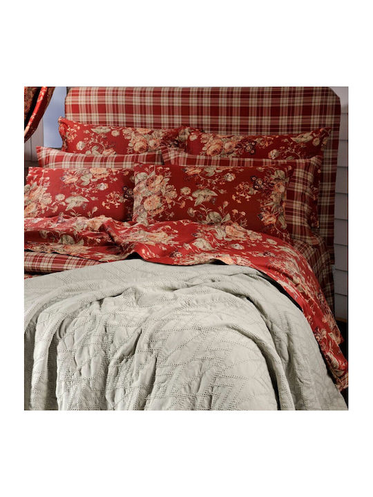 Down Town Home Duvet Cover Set Cotton Single with Pillowcase 175x245 695 Red