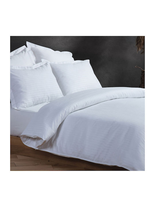 Nef-Nef Homeware Σετ Παπλωματοθήκη Βαμβακερή Υπέρδιπλη με 2 Μαξιλαροθήκες 240x220cm Elements Grey