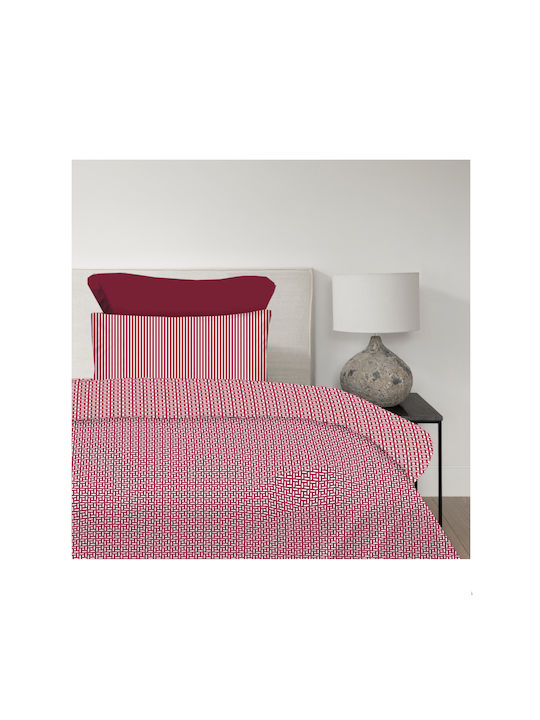 Astron Italy Bettbezug-Set Baumwolle Einzelbett mit Kissenbezug 170x250 Maira Redwine