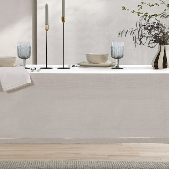 Nef-Nef Homeware Cotton Tablecloth Steady Ecru 180x180cm