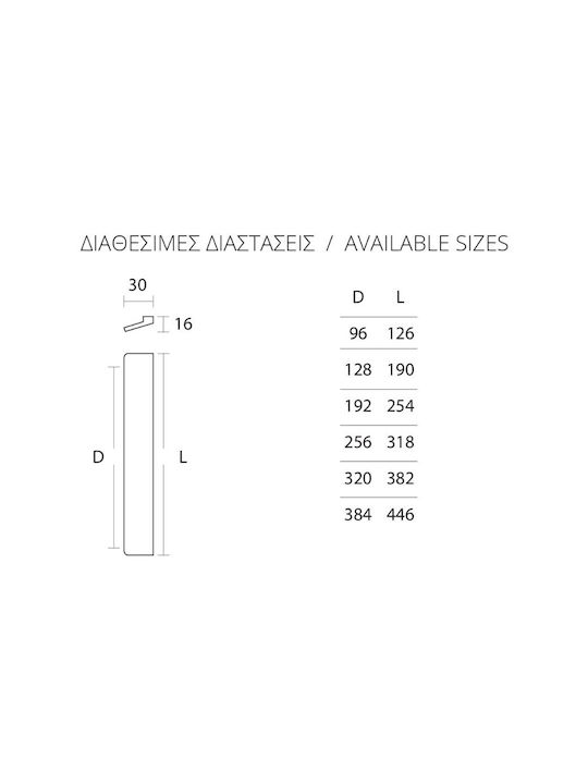 Convex 797 Handle Furniture Flush Handle made of Metallic Checkmate Black 446mm (Center Distance 384mm) 797-384S19S19 1pcs
