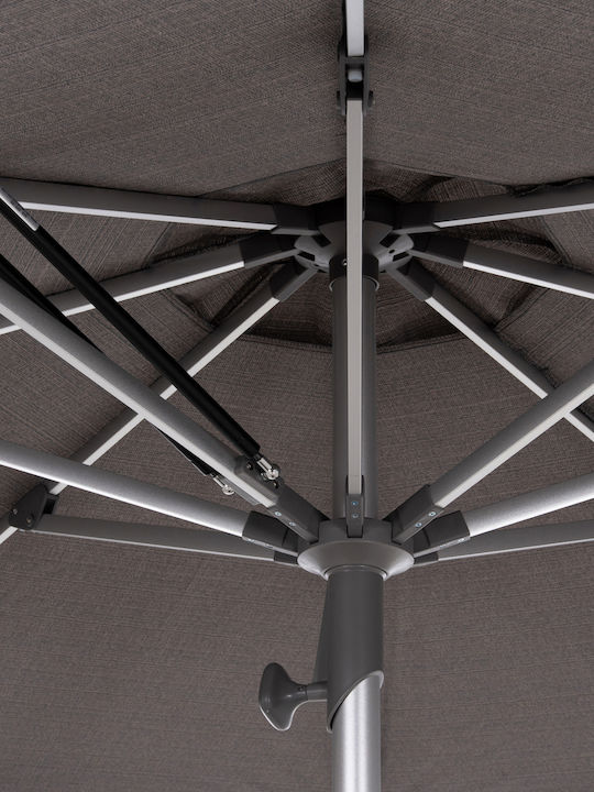 Professional Round Aluminum Parasol Gladell Grey Φ3m