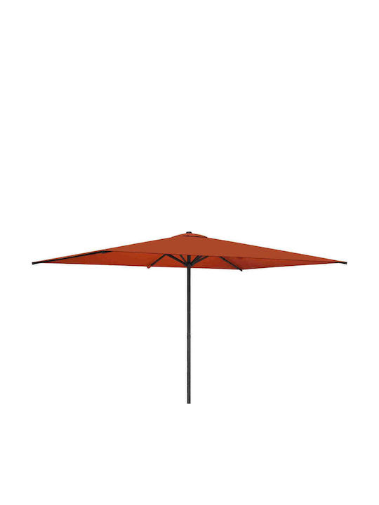 Circular Aluminum Garden Parasol Orange Diameter 3xHeight 2.23m