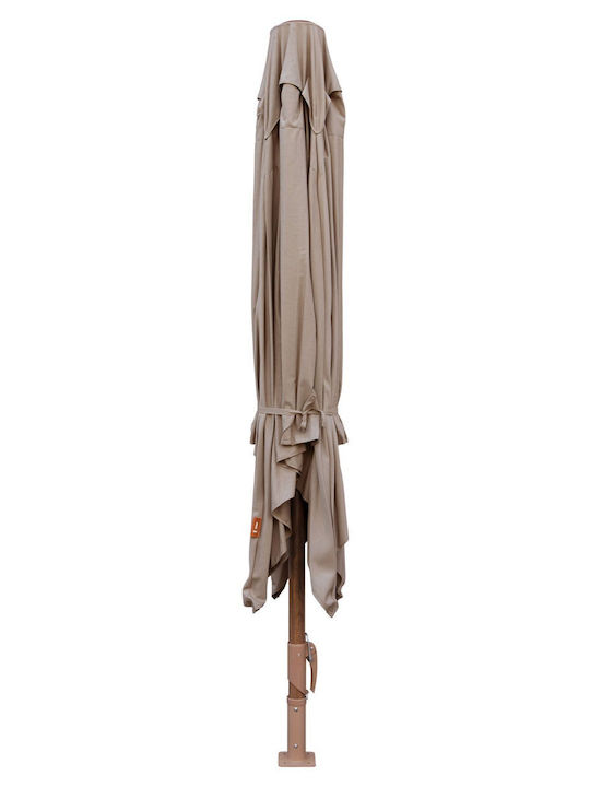 Professional Aluminum Squared Parasol Beige 4x4m