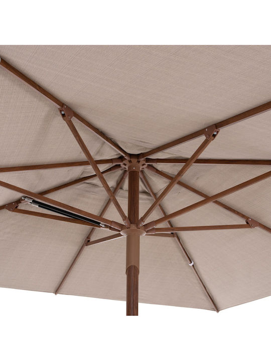 Professioneller Quadratischer Aluminium-Garten- und Terrassen-Sonnenschirm Beigefarben 3x3m