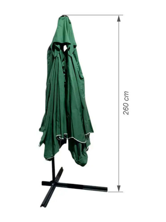 HD Garten- und Terrassen-Sonnenschirm Kippbar Quadratisch Aluminium Grün 2.5x2.6m