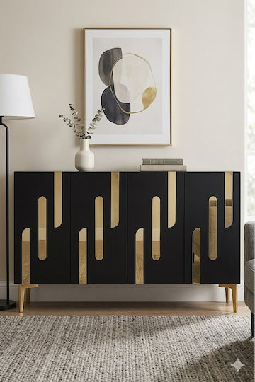 Wooden Sideboard Brown 120x30x75cm
