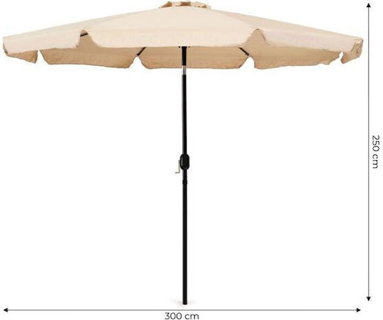 Umbrelă Rotundă Din Aluminiu Bej Φ3m