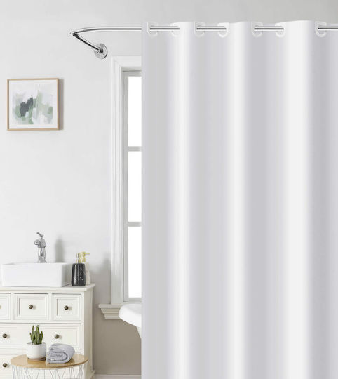 Nima Κουρτίνα Μπάνιου Υφασμάτινη 180x200cm White