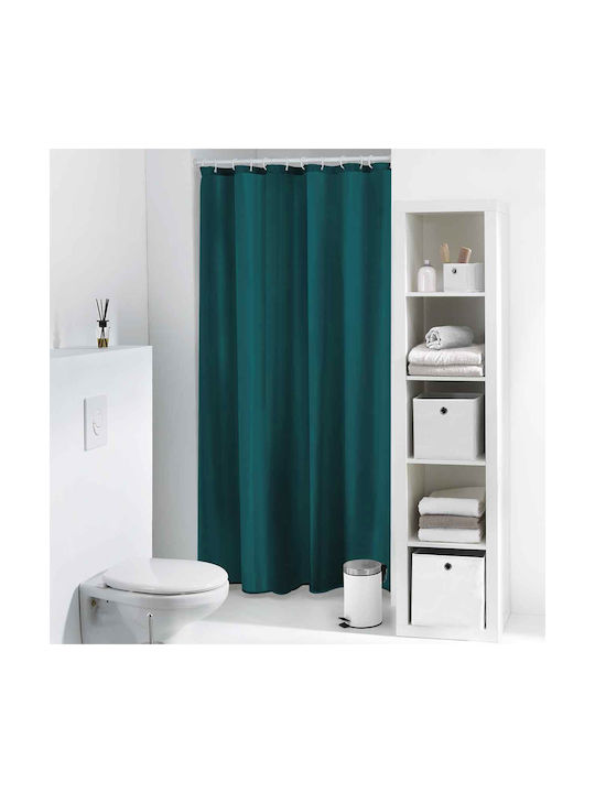 Shower Curtain with Hooks 180x200cm Petrol