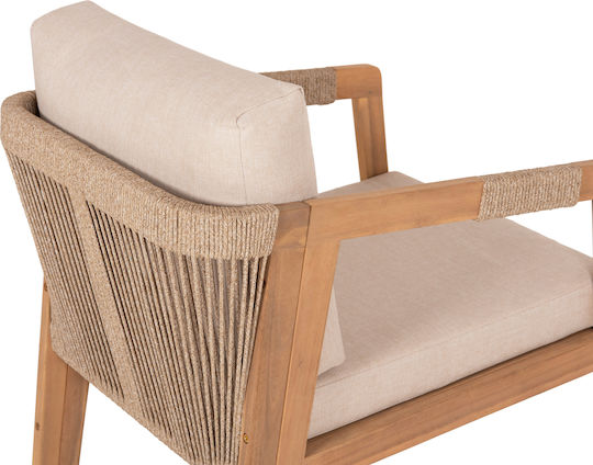 Set de mobilier pentru camera de zi de exterior 4 buc Bej