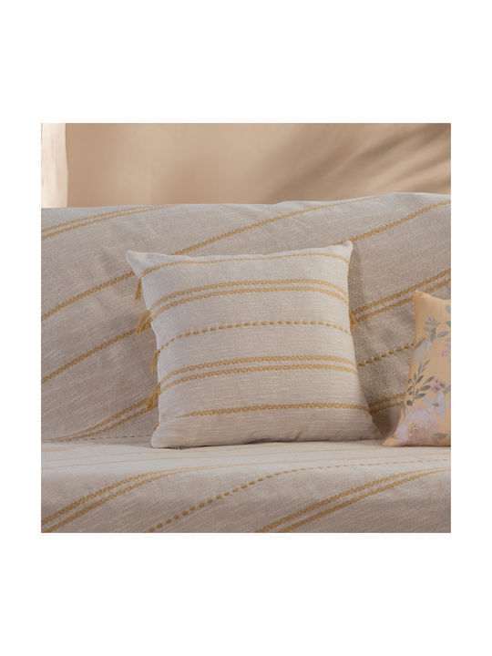Nef-Nef Homeware Възглавница За Диван Bleeze От 100% Памук Натурален/Жълт 45x45см