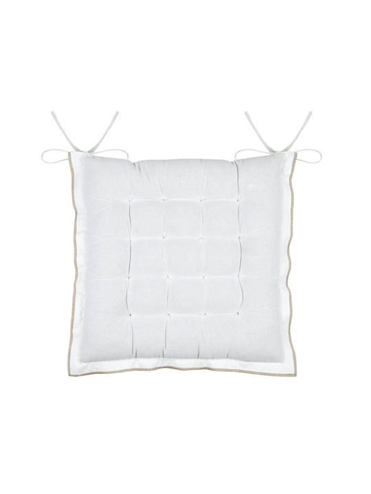 Garden Chair Cushion White 38x38cm