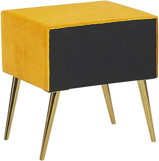 Beliani Flayat Yellow Velvet Bedside Table