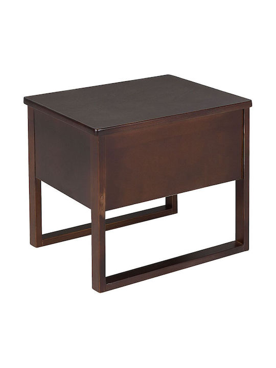 Beliani Wooden Bedside Table Dark Wood Giulia