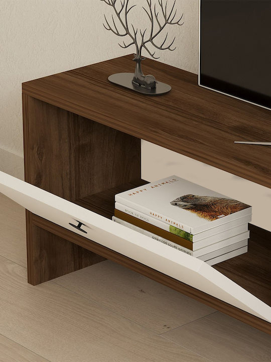 TV Stand Henriette Walnut - White M120xD25xH36.8cm