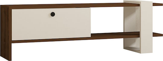 Έπιπλο Τηλεόρασης Henriette Καρυδί - Λευκό Μ120xΠ25xΥ36.8cm