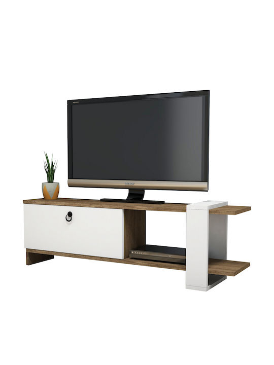 TV Stand Henriette Walnut - White M120xD25xH36.8cm