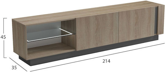 TV-Ständer Grau M214xP35xH45cm HomeMarkt