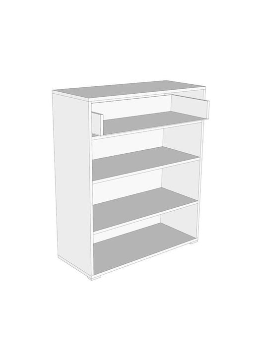 Beny Sideboard Wooden with Drawers Grey Oak / White Lacquer 79x35x97.5cm
